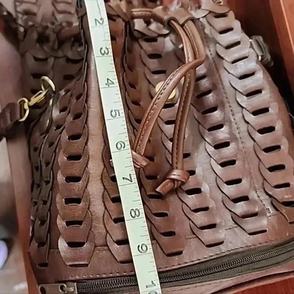 Vintage Faux Leather Chain Woven Boho Hippie Crossbody Bag – Beautiful Purse - Picture 8 of 16